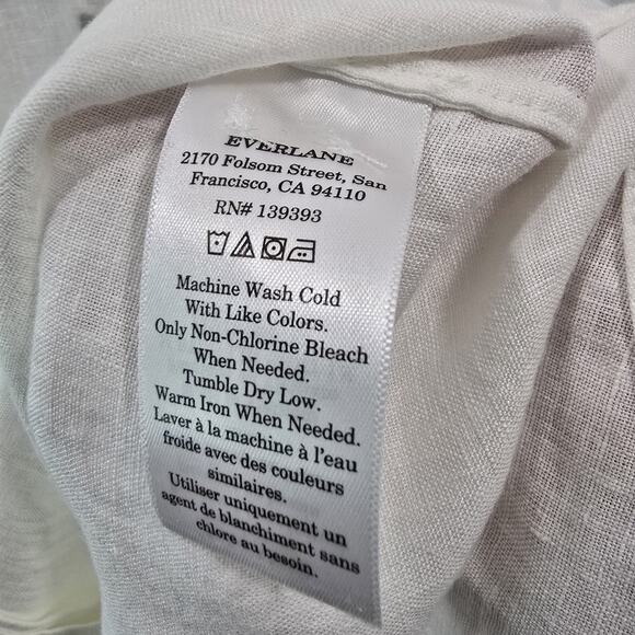 Everlane Shirt Mens White Linen Long Sleeve Button Down European Flax - Picture 11 of 13